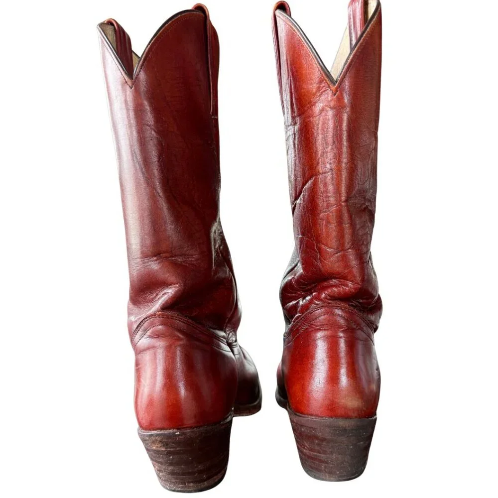 FRYE Mens Billy Mahogany Vintage Leather Western Cowboy Boots Mens Size 9.5 - Picture 5 of 9